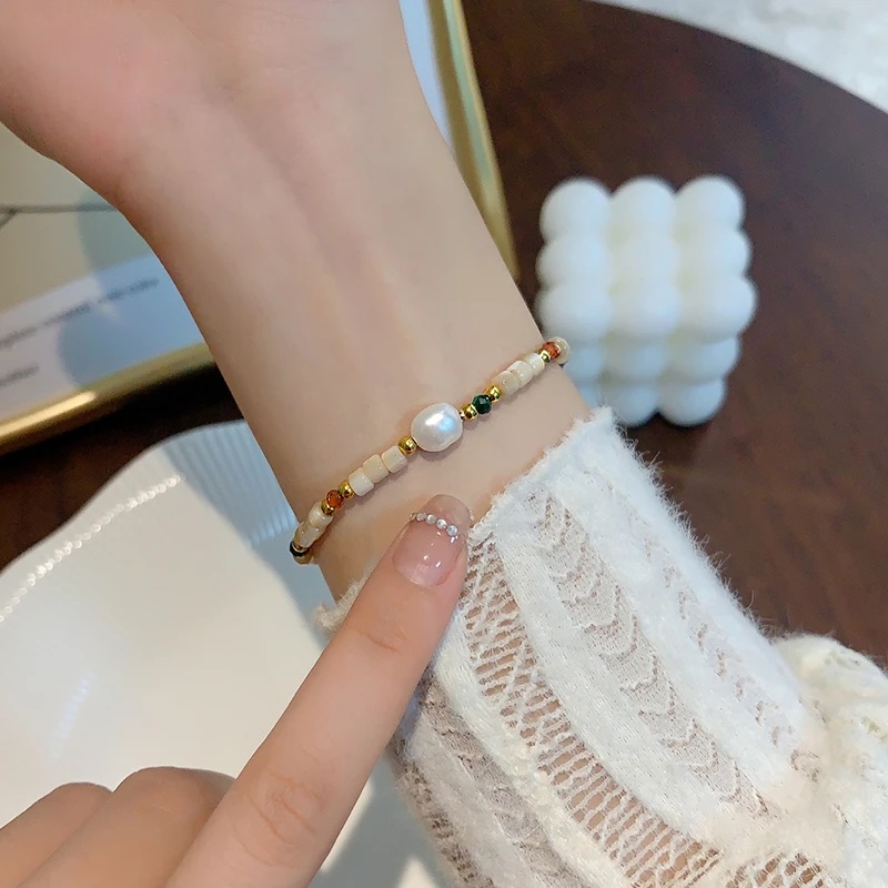 温柔风彩色贝壳手链 8854