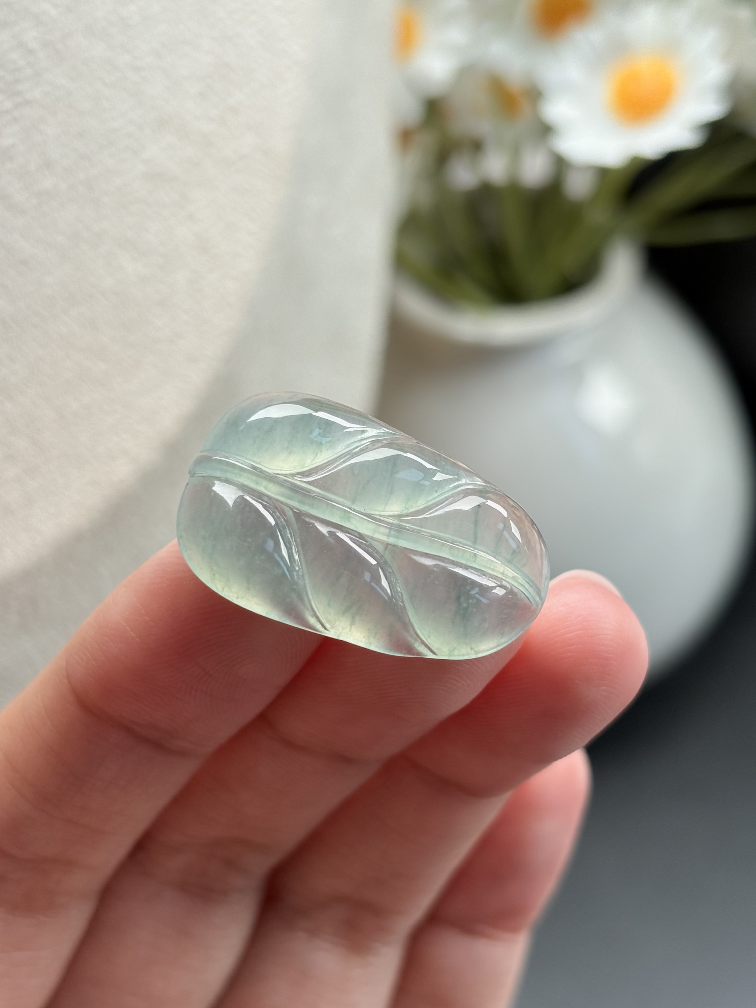 天然翡翠A货晴底叶子