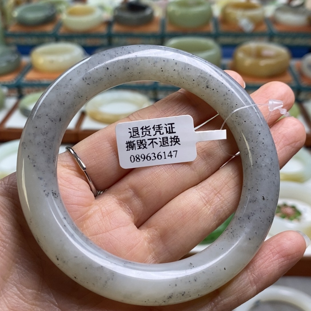 和田玉未镶嵌手镯青花58.8