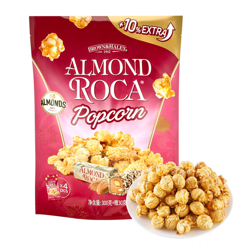 乐家 太妃黄油扁桃仁味爆米花 300g+赠 30g