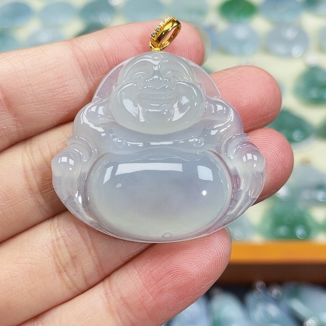 翡翠颈饰18K金镶嵌吊坠