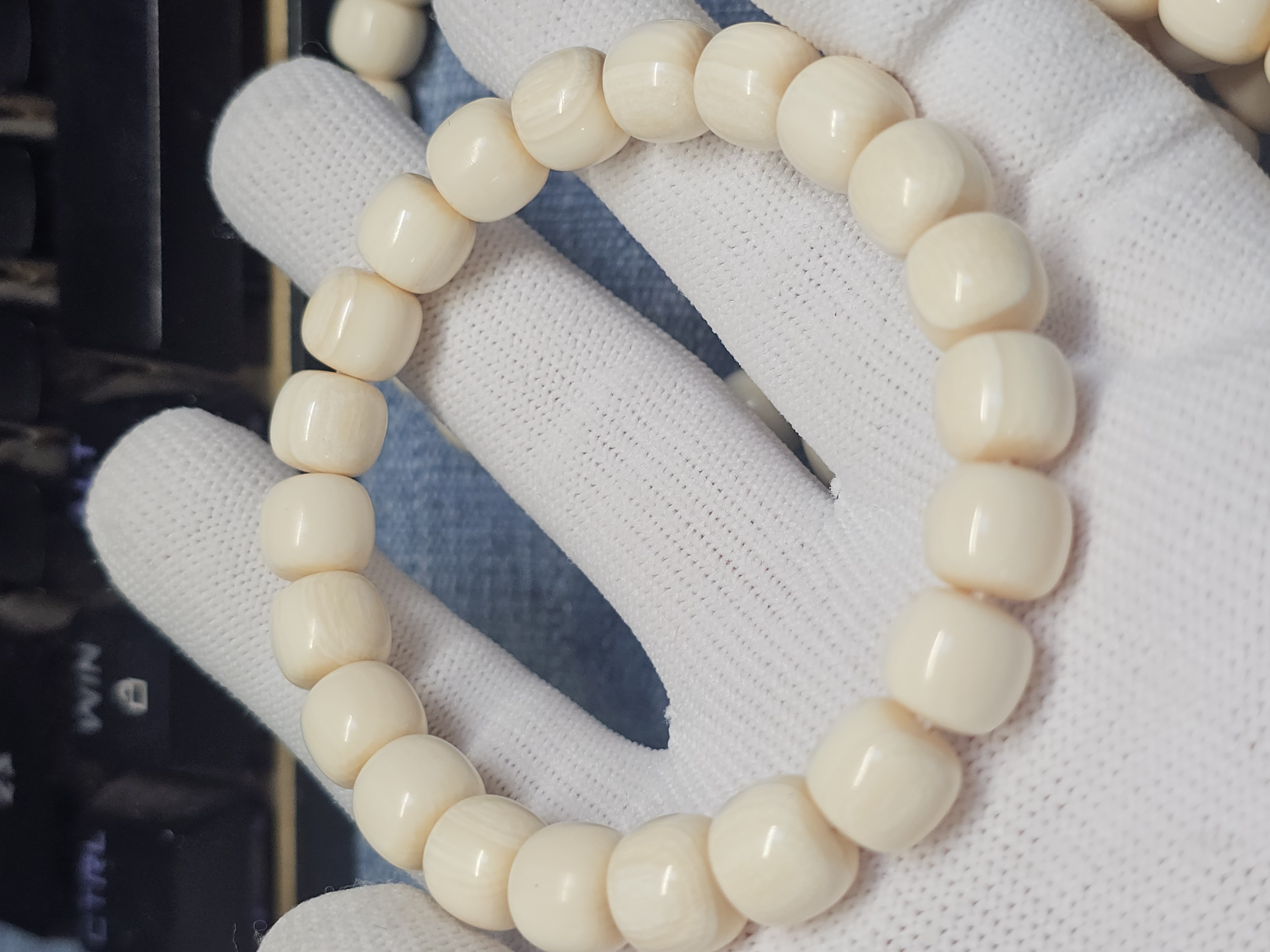 天然猛犸牙芝士果冻全透9✖️10老邢手串加一颗22颗