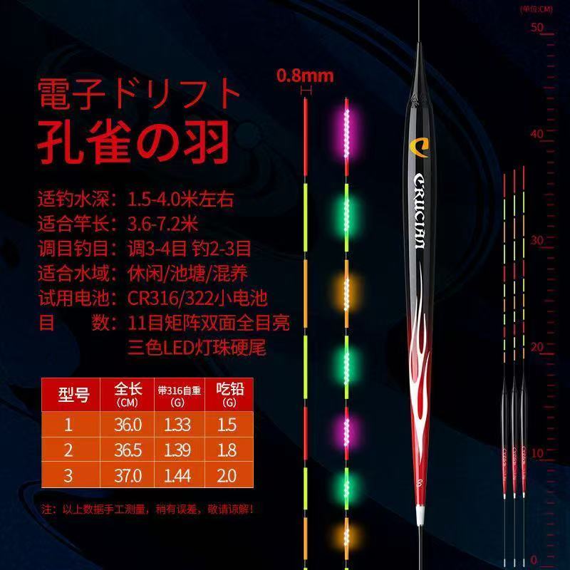电子漂孔雀羽浮漂高灵敏羽毛浮漂