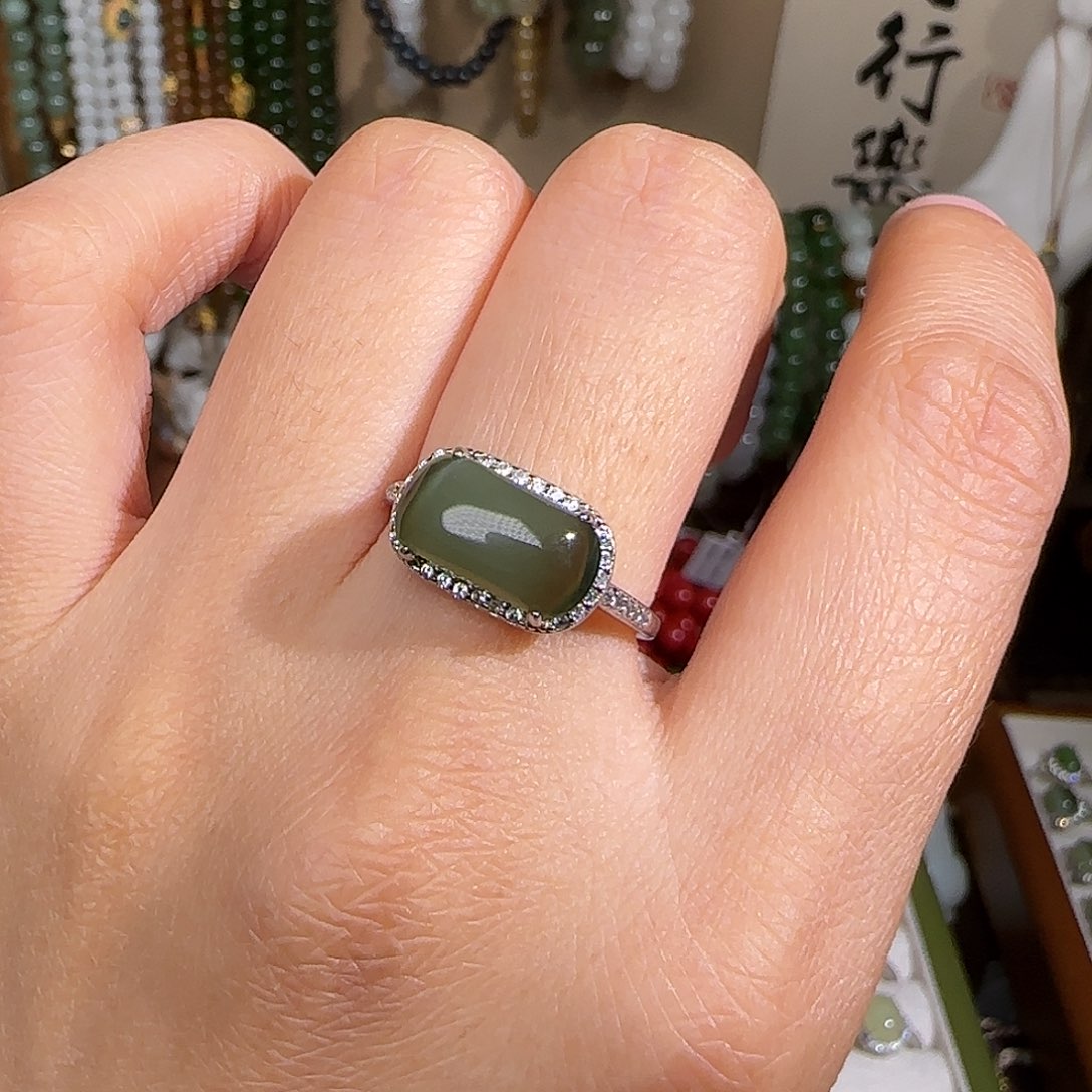 和田玉颈饰银S925镶嵌