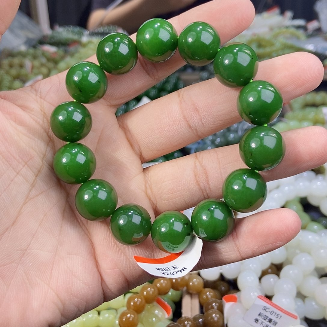 未镶嵌手串和田玉纯天然卡16碧玉3号矿多样性发一