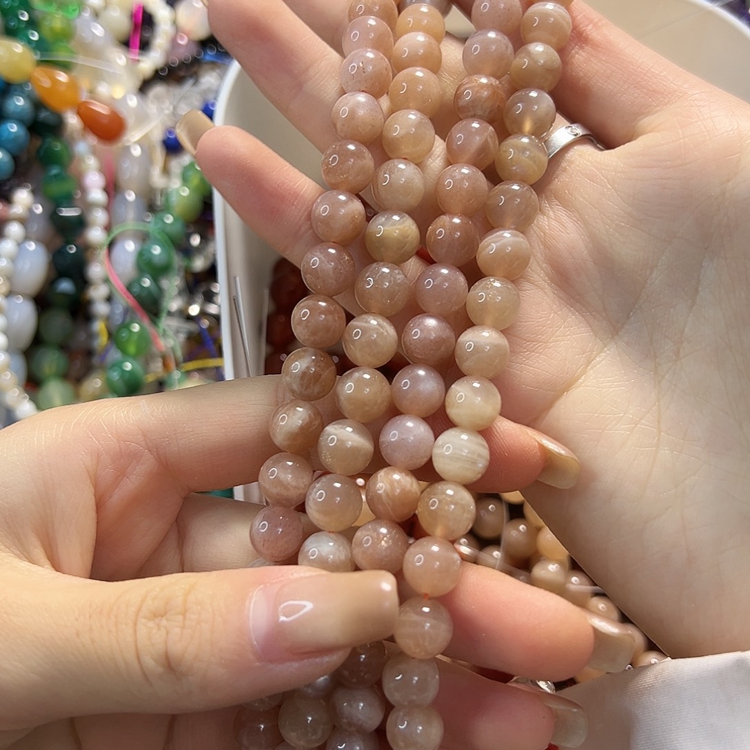 玛瑙/玉髓未镶嵌珠宝半成品橙月光卡8一条