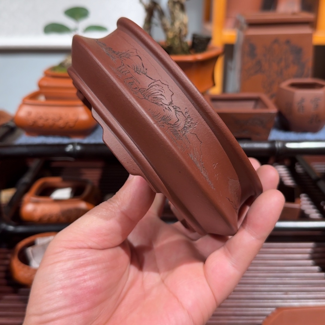 紫砂花盆原矿紫泥