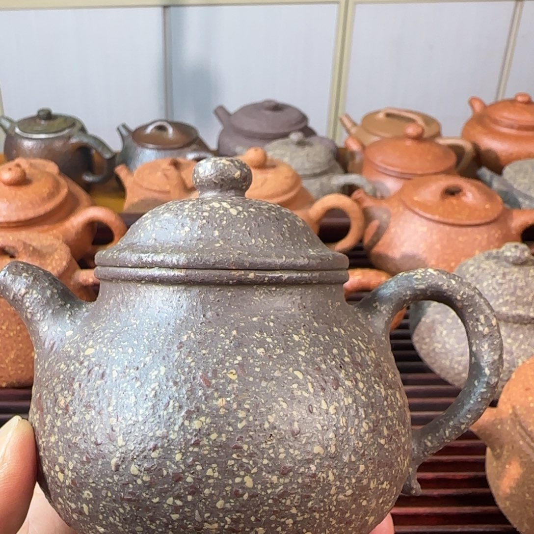 天***7茶壶紫砂八目红降气窑潘壶180cc