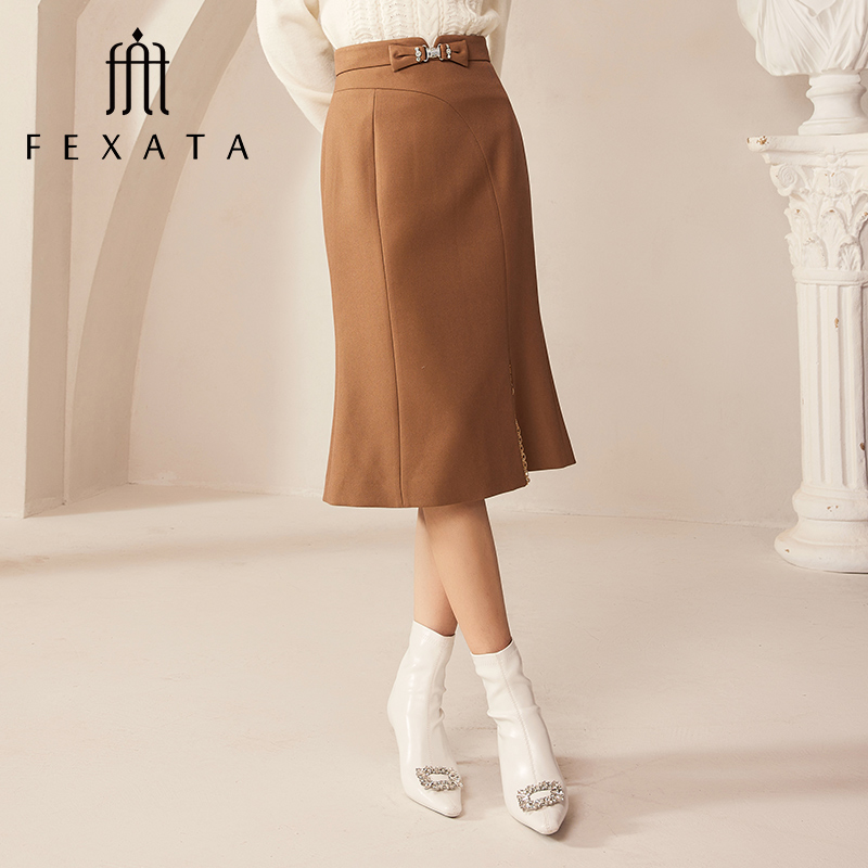 【达人专属】FEXATA斐格思半身裙气质开叉鱼尾半裙