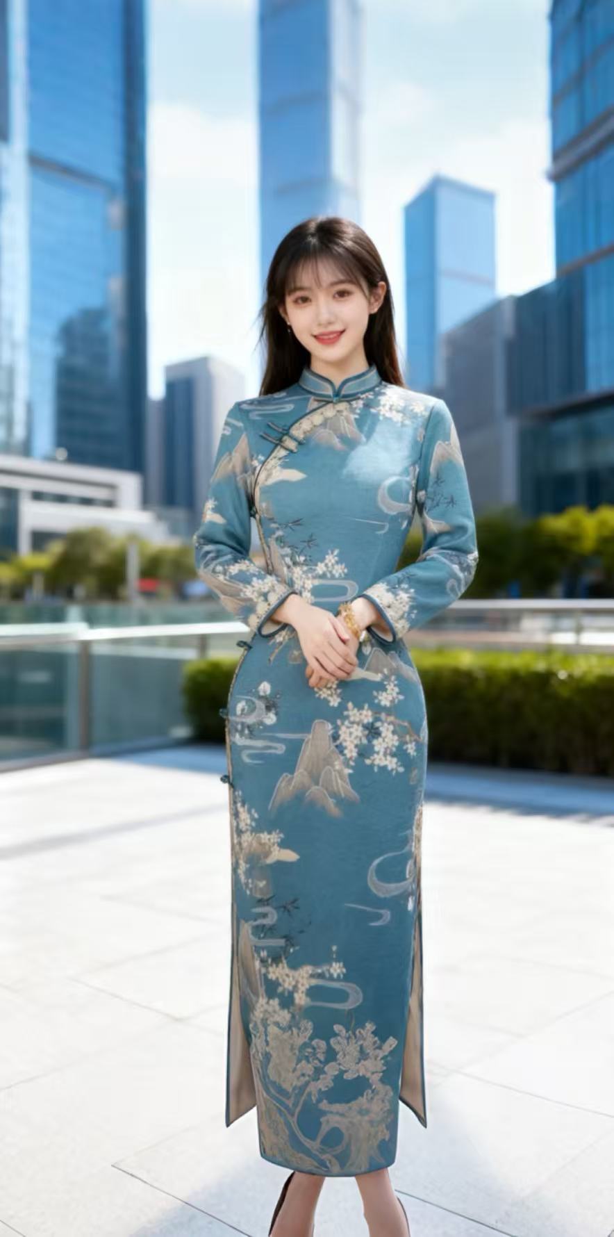 乐林 日常气质文艺国风复古优雅长款旗袍