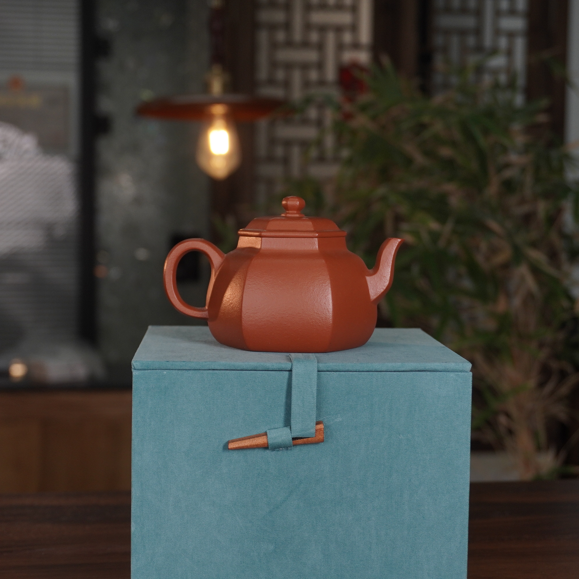 【壶看山】<六方居士>全手工130cc原矿朱泥宜兴紫砂壶手工茶壶