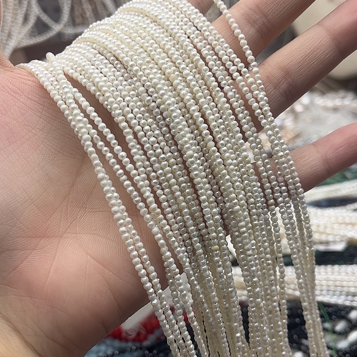 玛瑙/玉髓未镶嵌珠宝半成品一条2mm左右椭圆珍珠