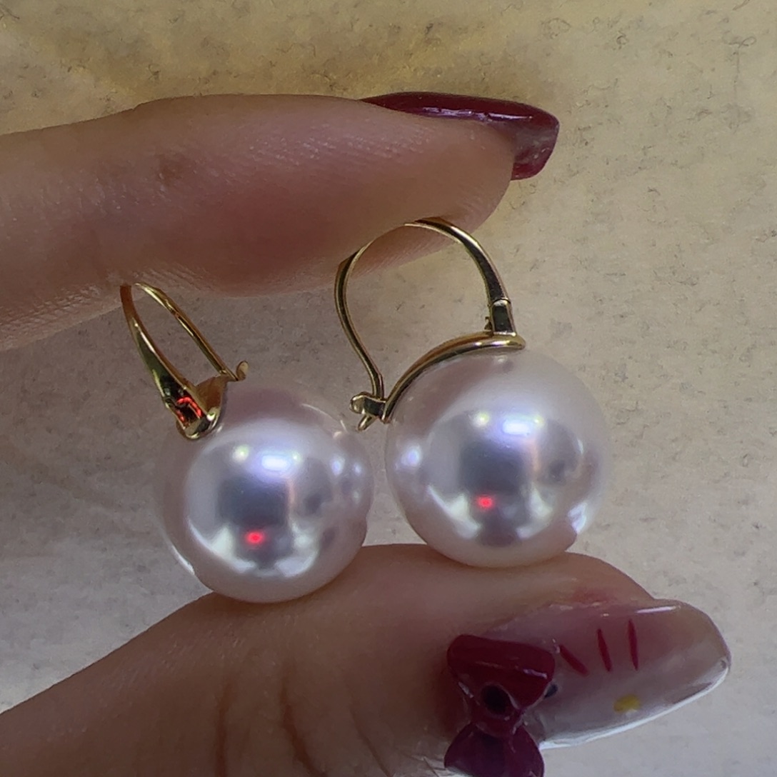 淡水珍珠耳饰18K金镶嵌
