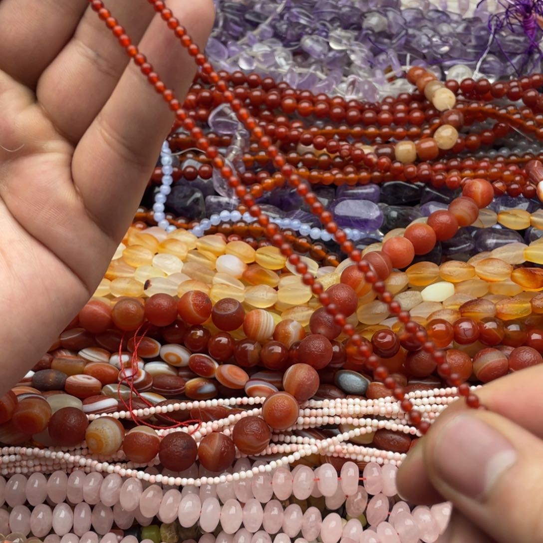 玛瑙/玉髓珠宝半成品未镶嵌一条装2.9mm左右红玛瑙