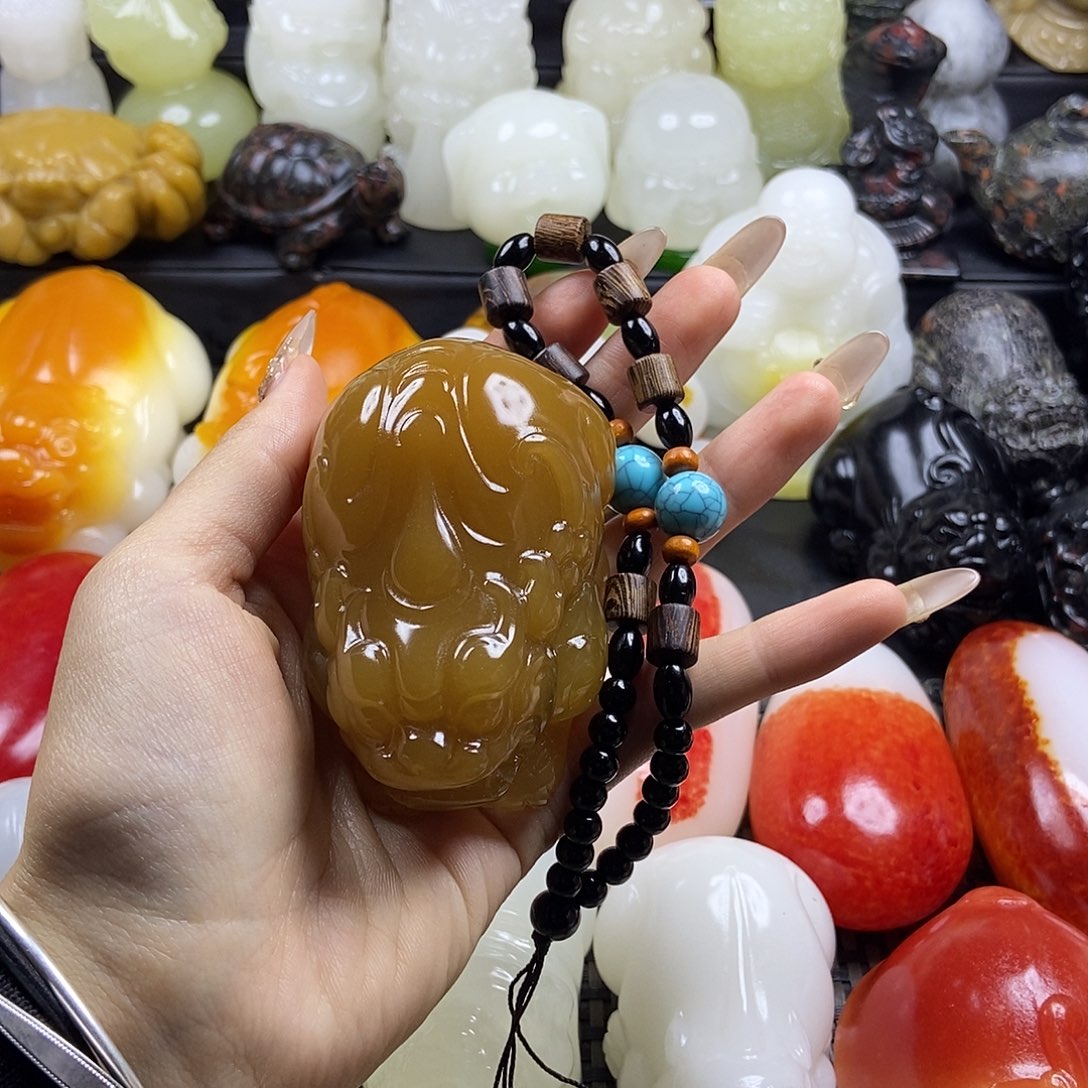 无花朵原石雕刻把件