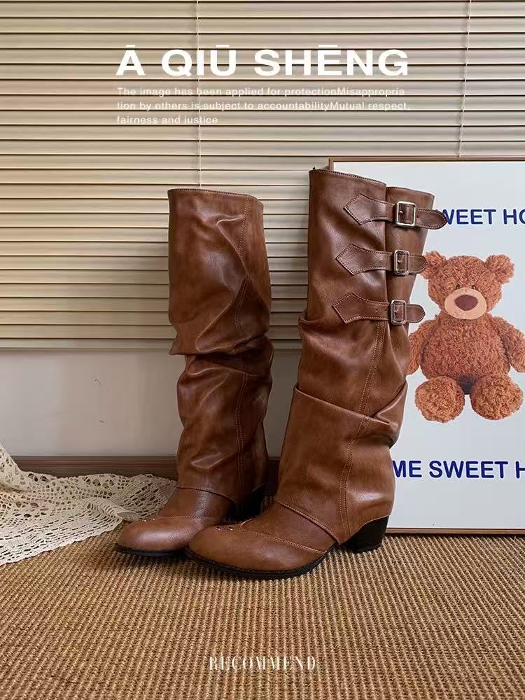 哈哈女鞋 2025秋冬新款两穿裤腿靴4cm    A2-1                  