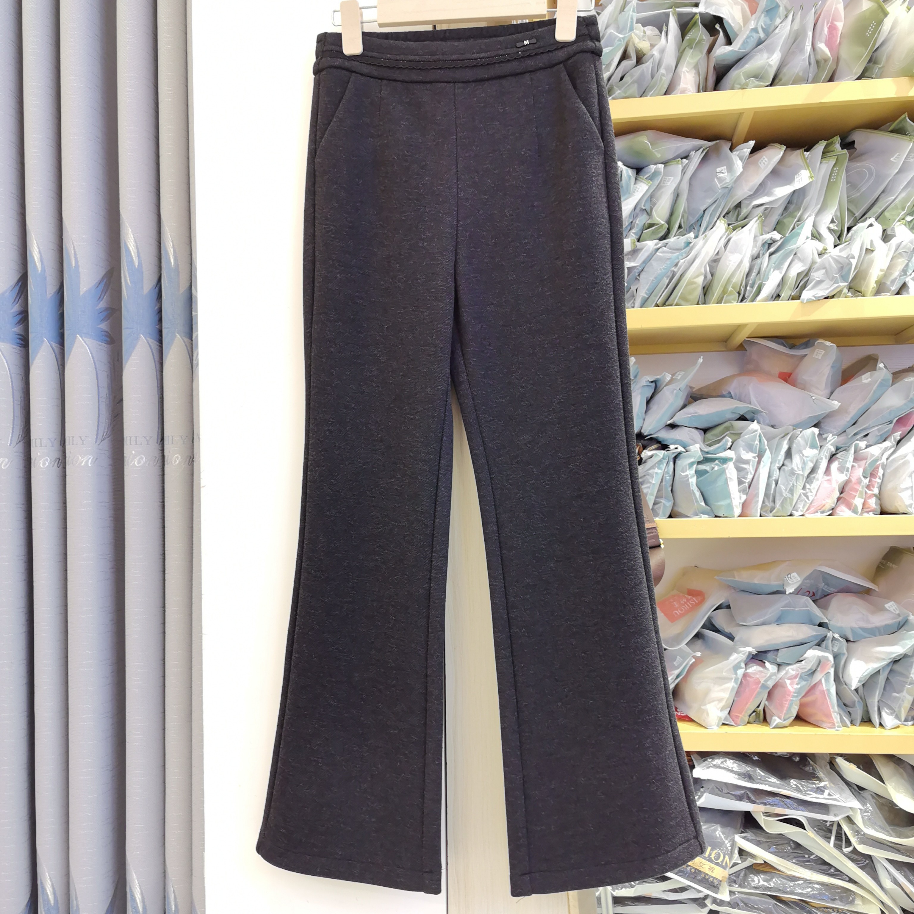 高个子加厚面料微喇裤21298