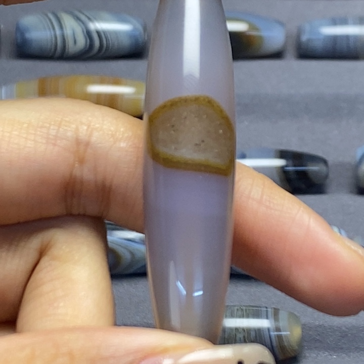 玛***授玛瑙/玉髓合金藏风蓝沁海浪花