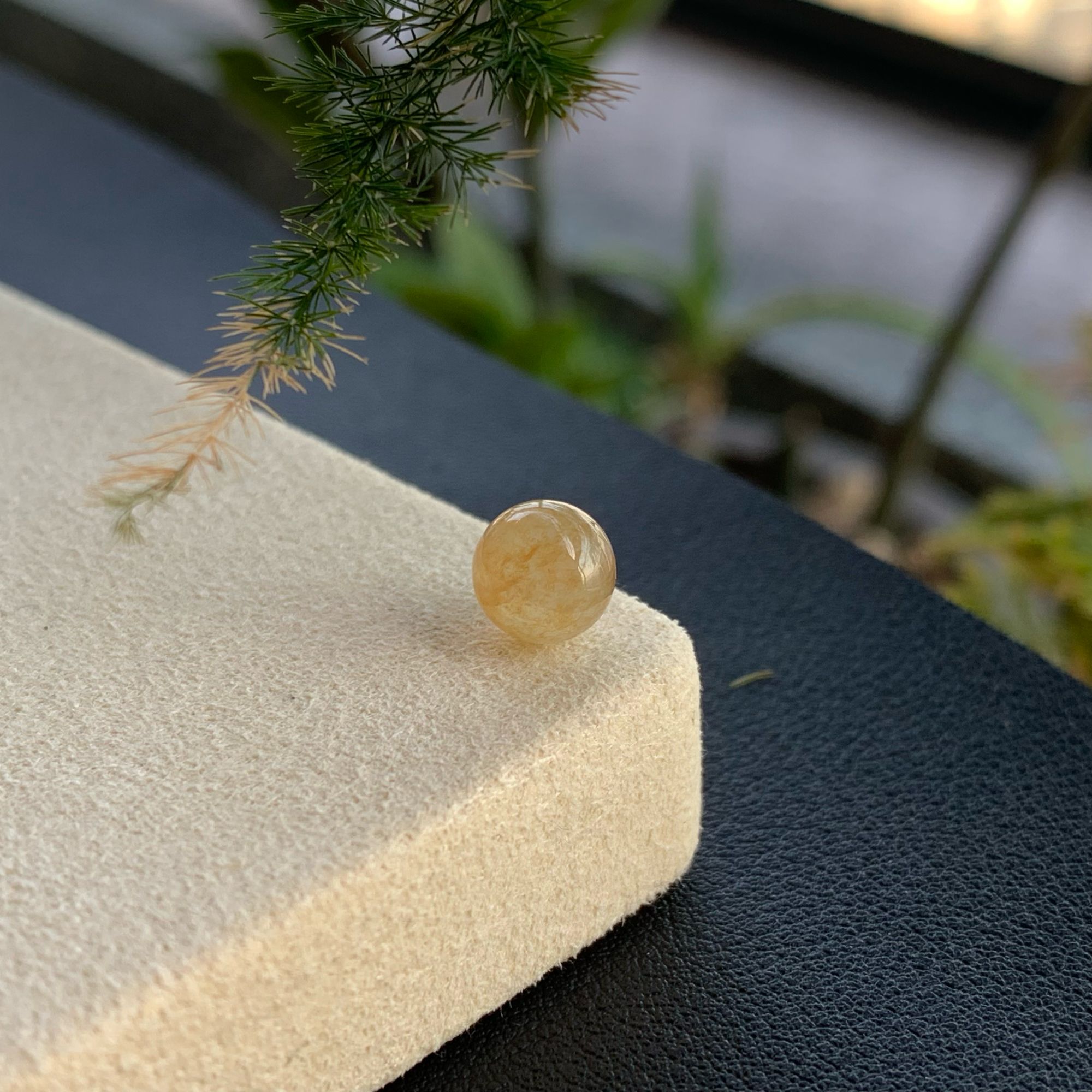 缅甸天然a货翡翠西柚色卡7.1mm 7天无理由