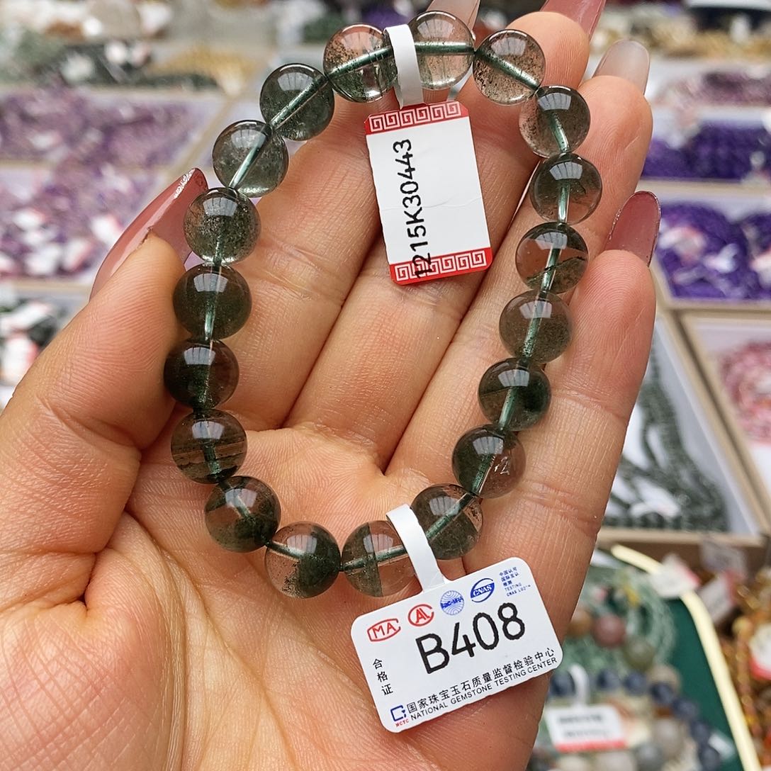 水晶手链未镶嵌B408千层绿幽灵
