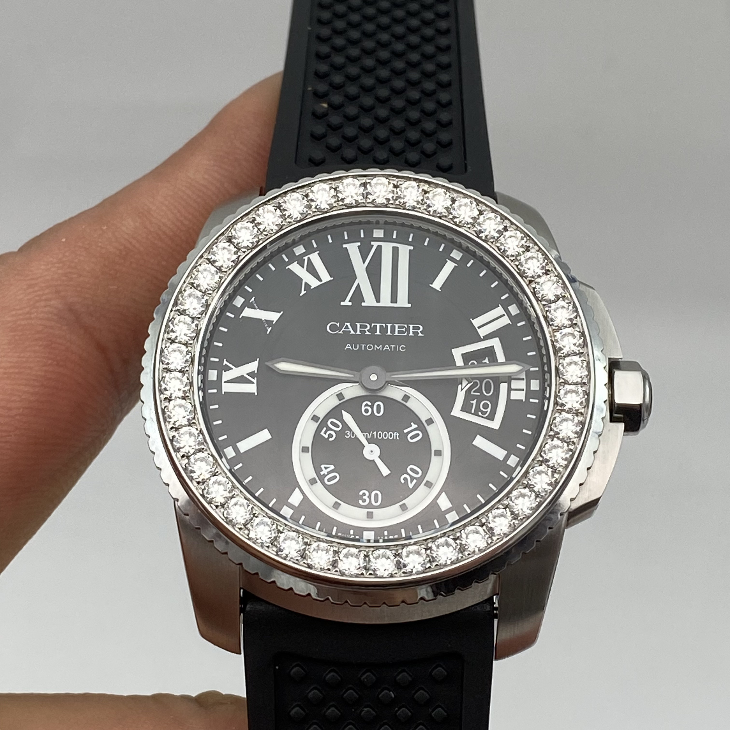 95新 Cartier/卡地亚 卡地亚 卡列博 后镶钻 表径:42mm