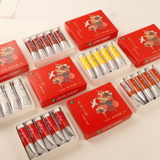 马利【5支春绛万物】矿物管状中国画颜料9ml
