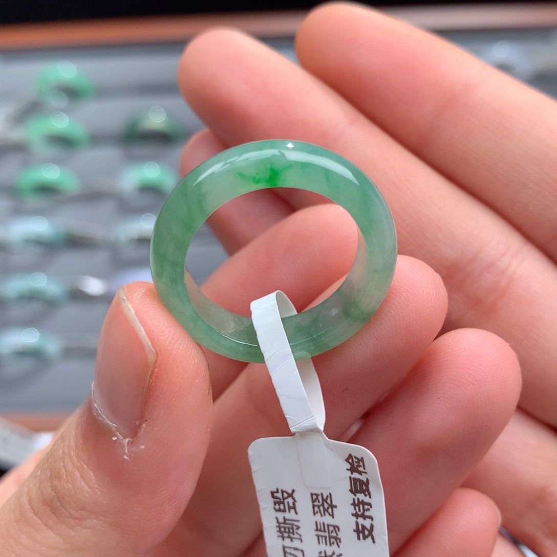 翡翠戒指未镶嵌天然17-18