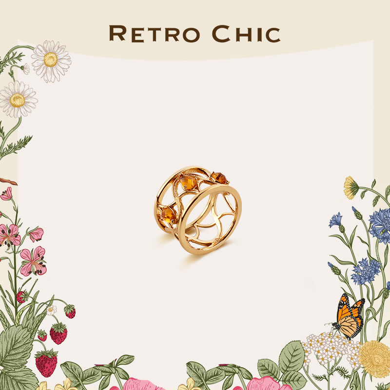 铜合金戒指 RC RETRO CHIC 意大利复古时尚首饰 太阳花戒指