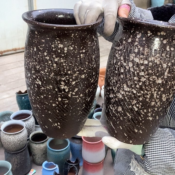 紫砂花盆瑕疵口15高25