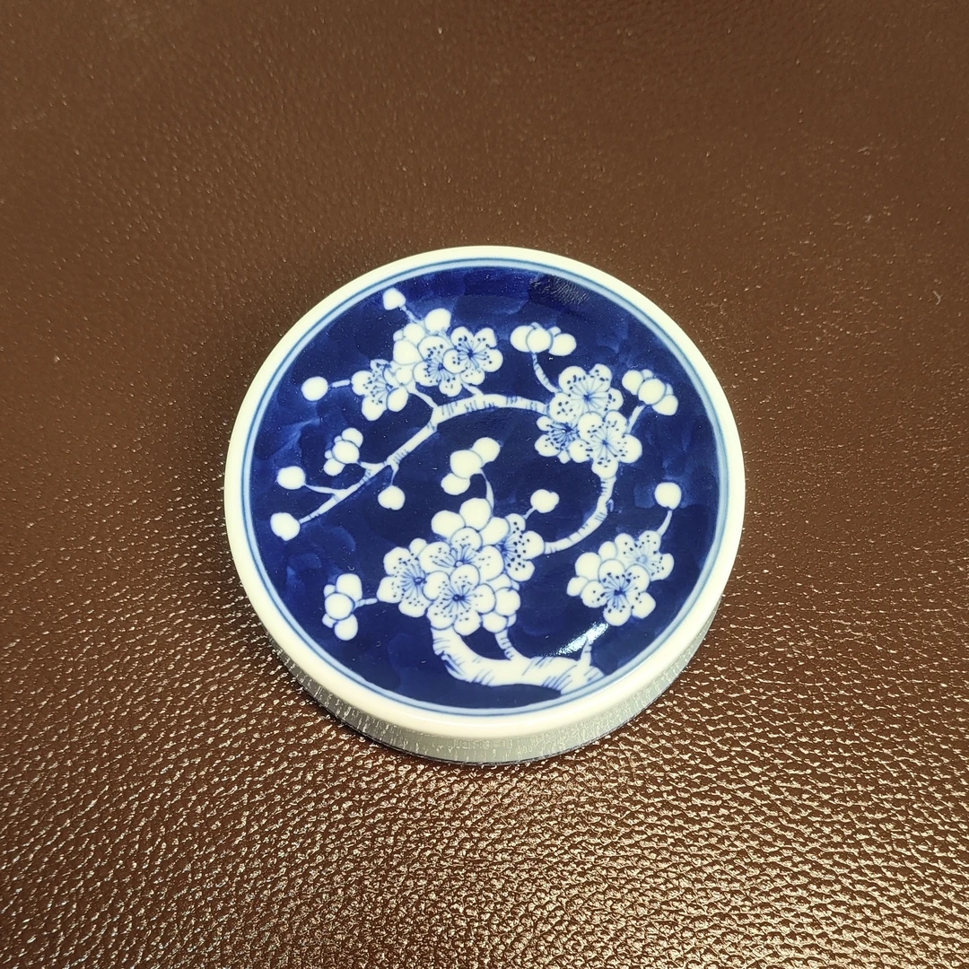 手绘冰梅盖置一级品茶托茶周边