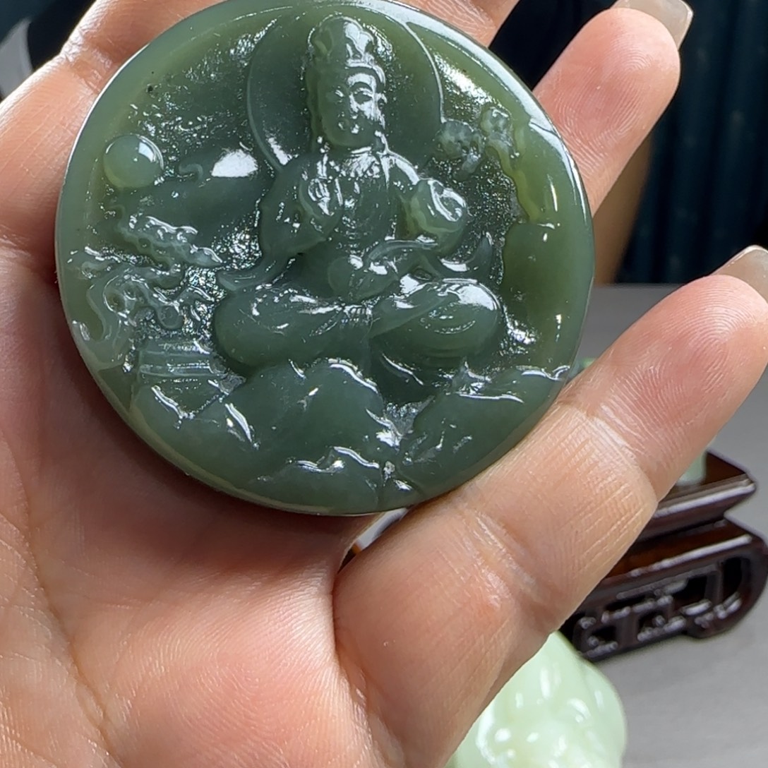 和田玉未镶嵌吊坠(不含链)