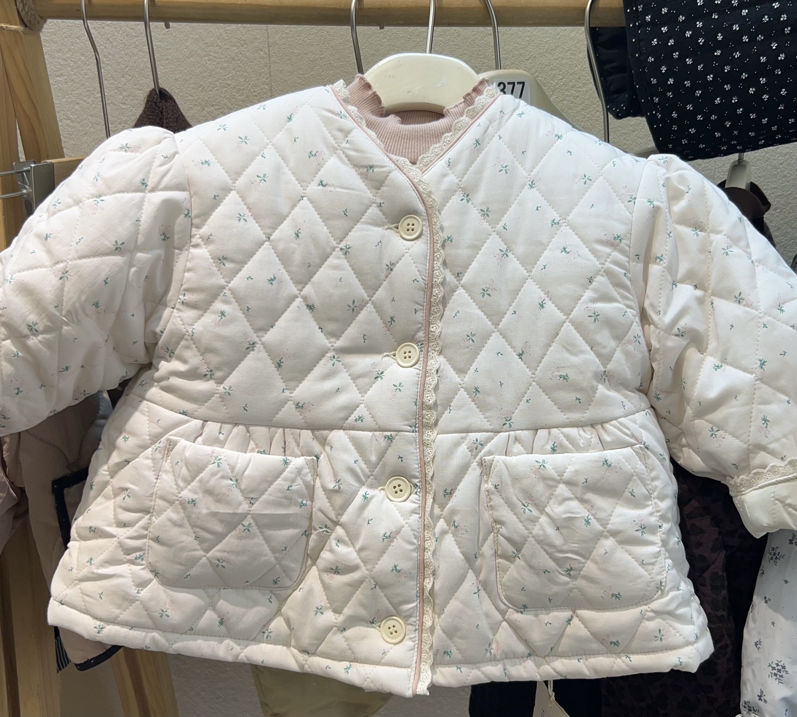 女童夹棉碎花外套森系外套