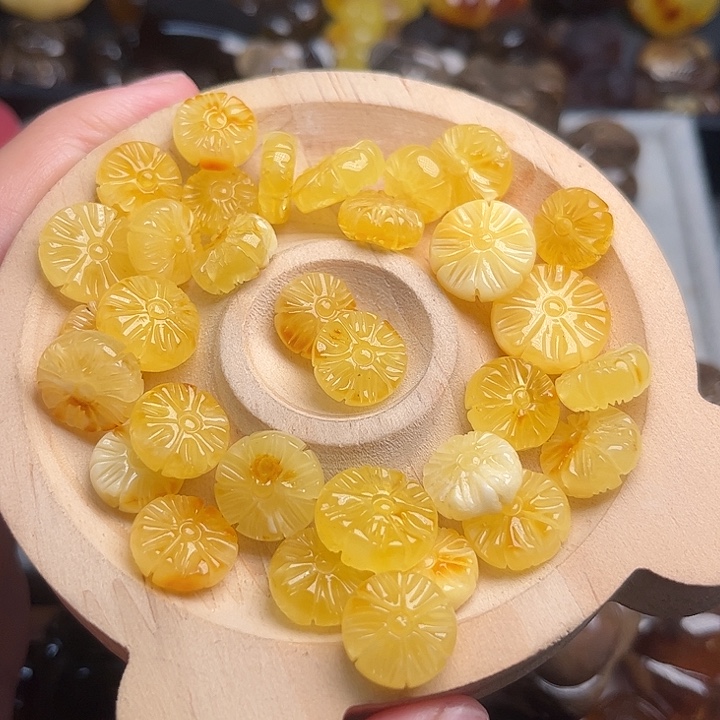 琥珀颈饰未镶嵌蜜蜡俄料