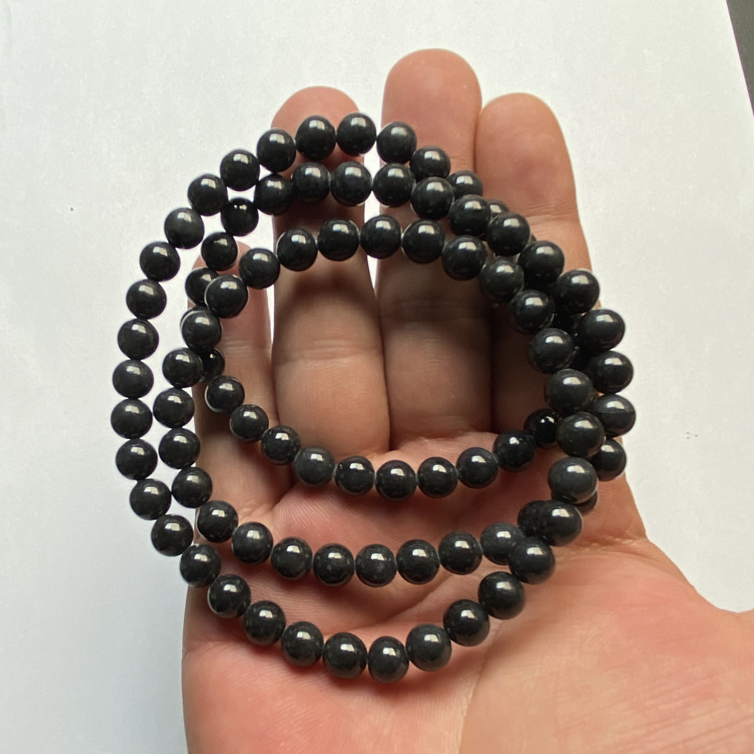 幻巧玉雕 缅甸天然a货翡翠 乌鸡珠串