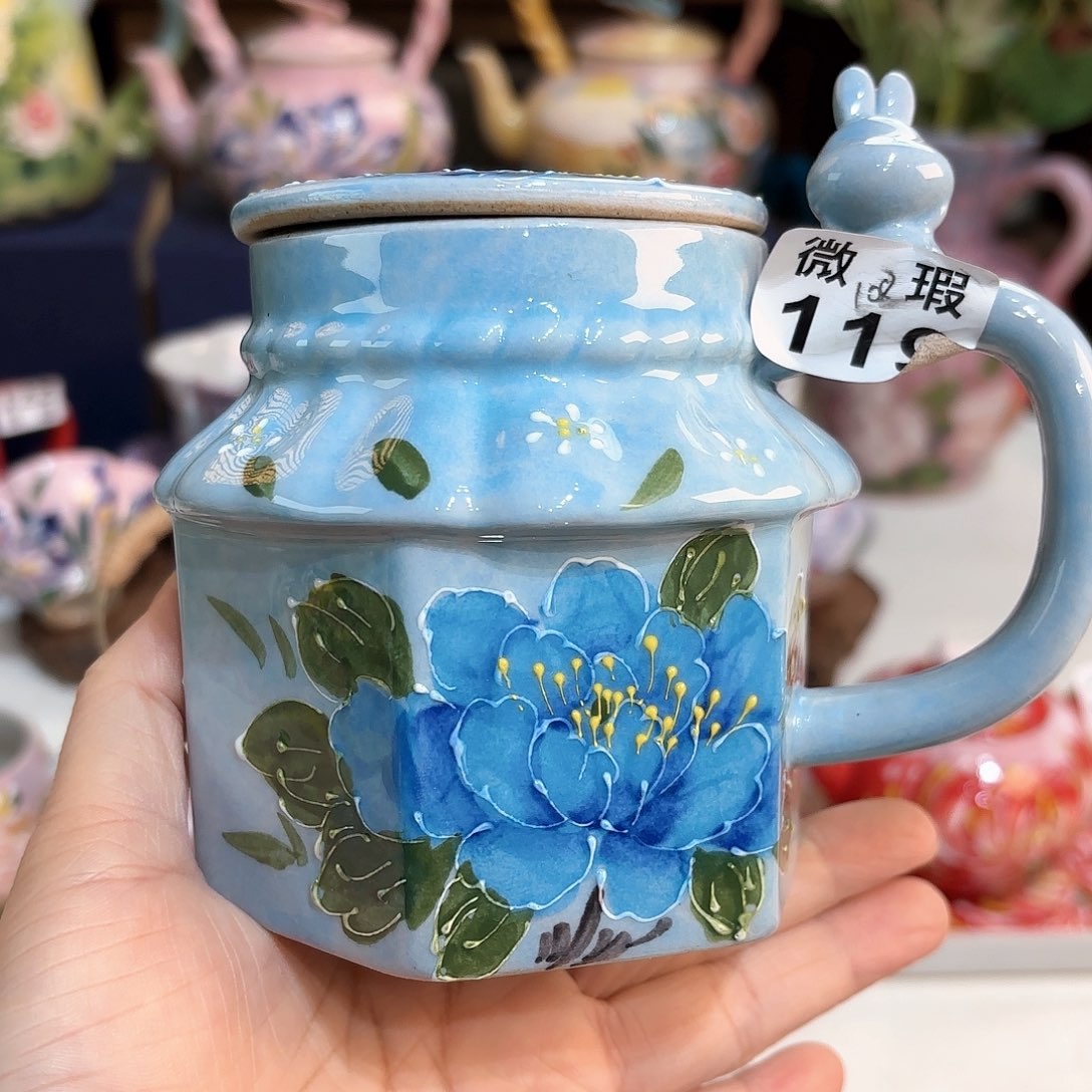 景德镇手绘高温釉下彩陶瓷茶具