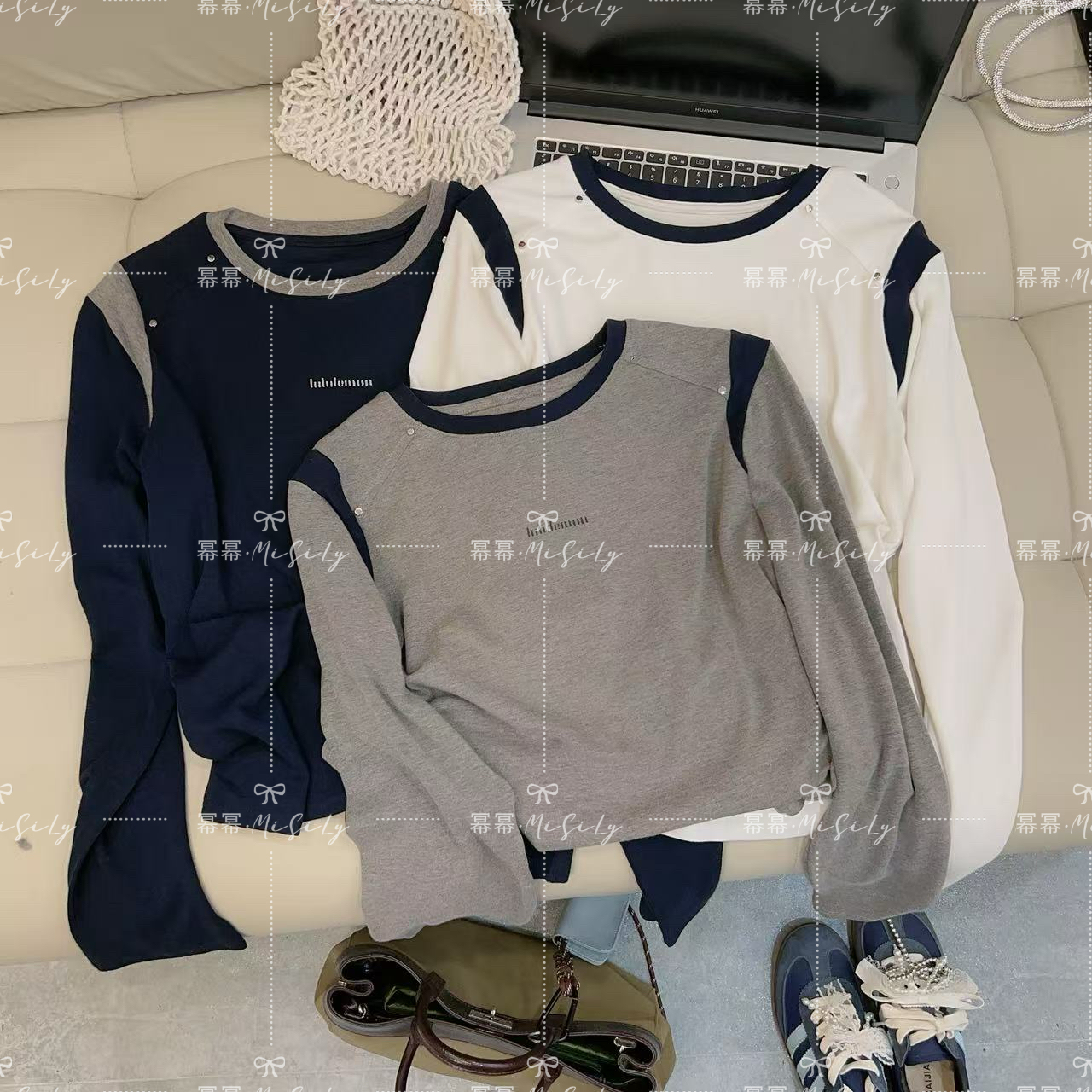 【秋季公式】2025早秋新款小众设计感圆领长袖t恤女显瘦打底衫上衣