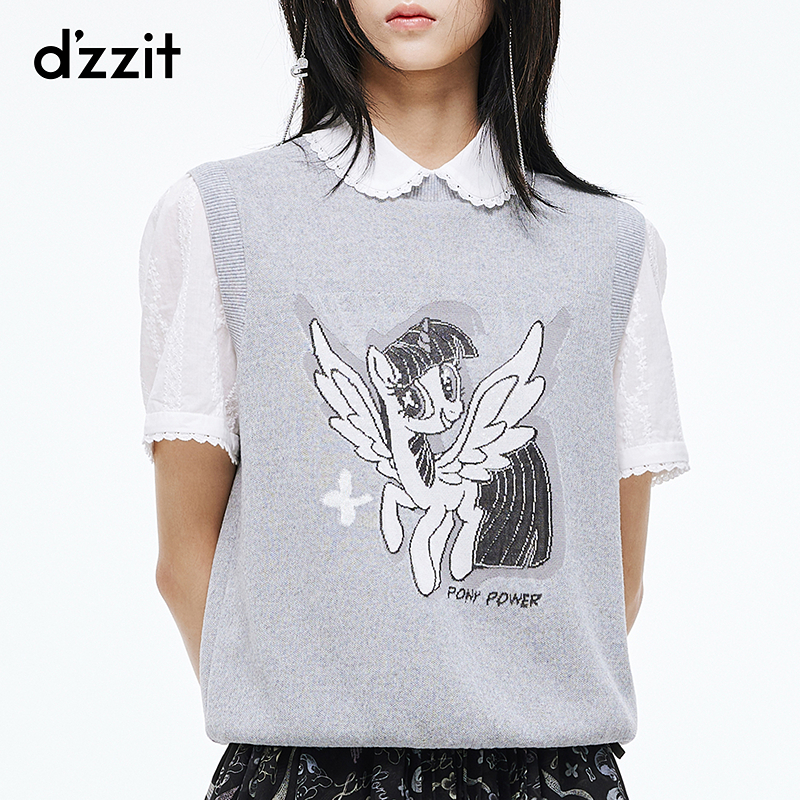 【刘浩存同款】小马宝莉联名dzzit地素针织背心26夏燕麦格雷3K2EE55