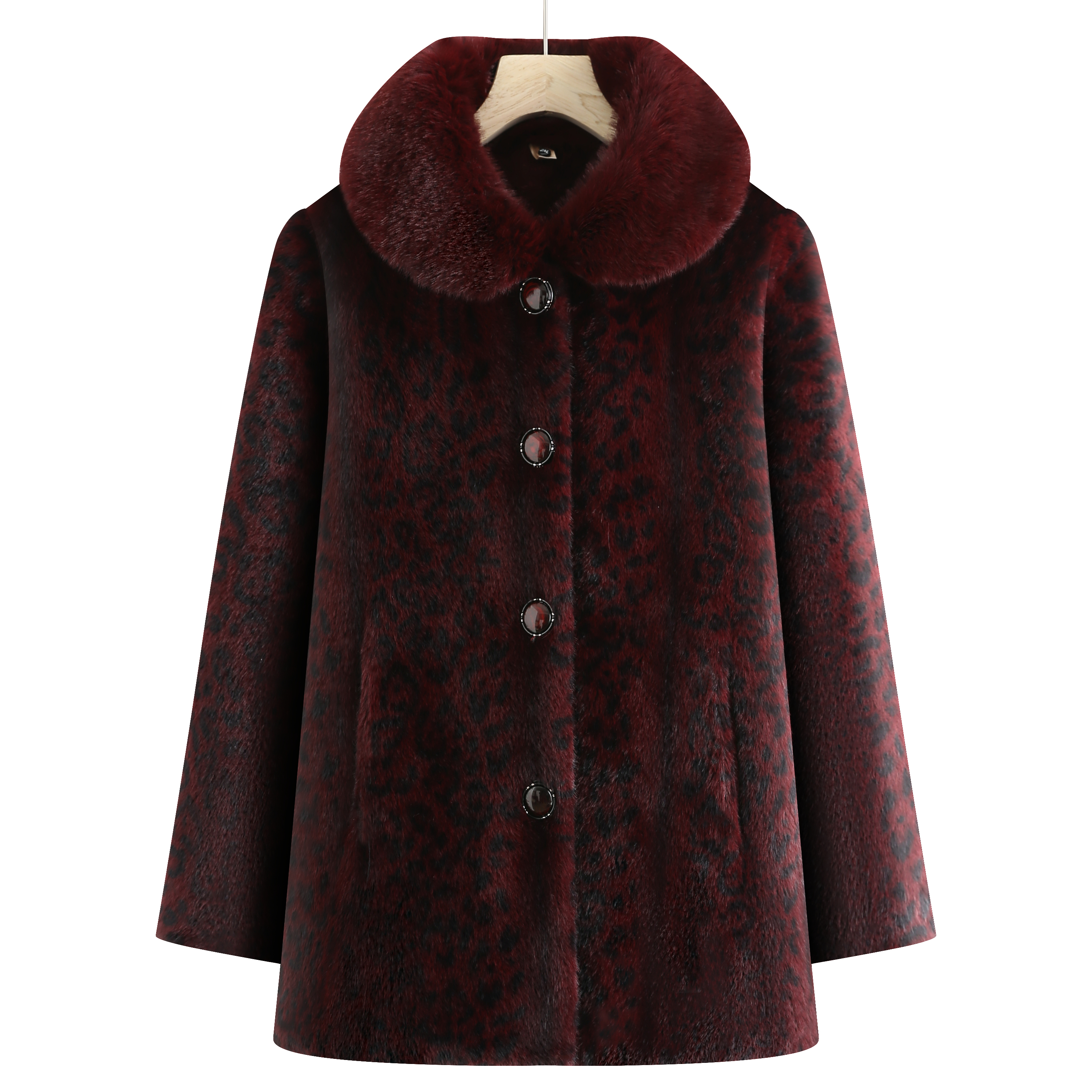 11694-中老年冬季新款妈妈冬装奶奶大衣外套加绒加厚洋气老太太