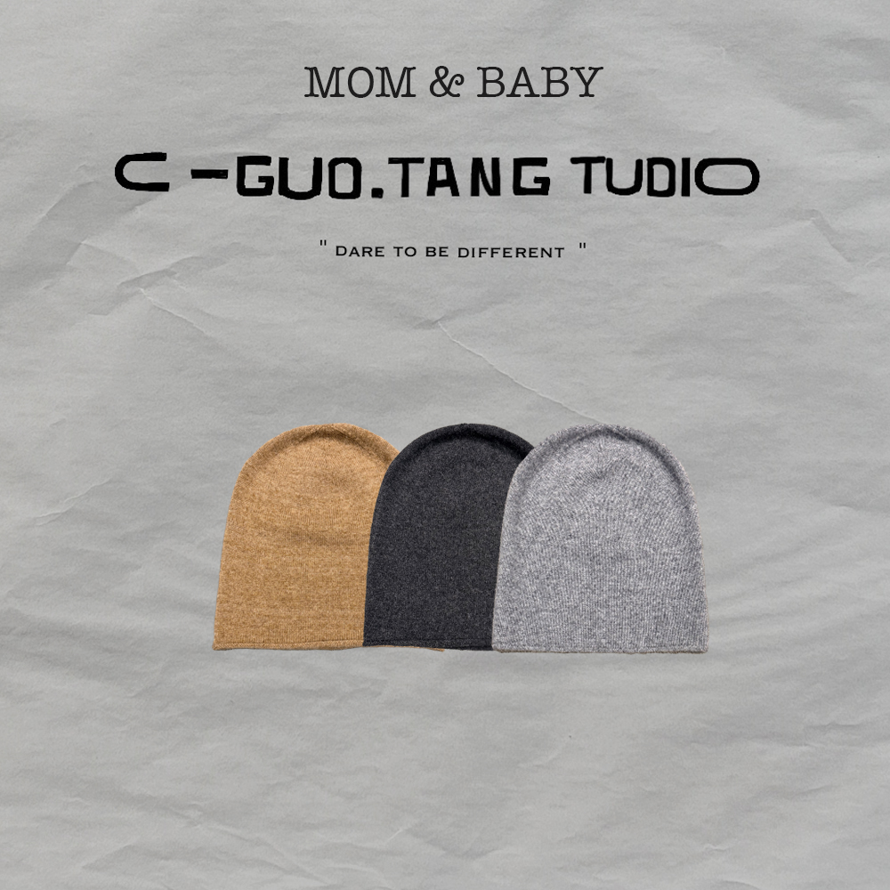 C-Guo.Tang Studio100山羊绒原创柔软极简堆堆针织帽毛线帽冷帽