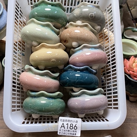 紫砂花盆186微瑕品口径4.5左右