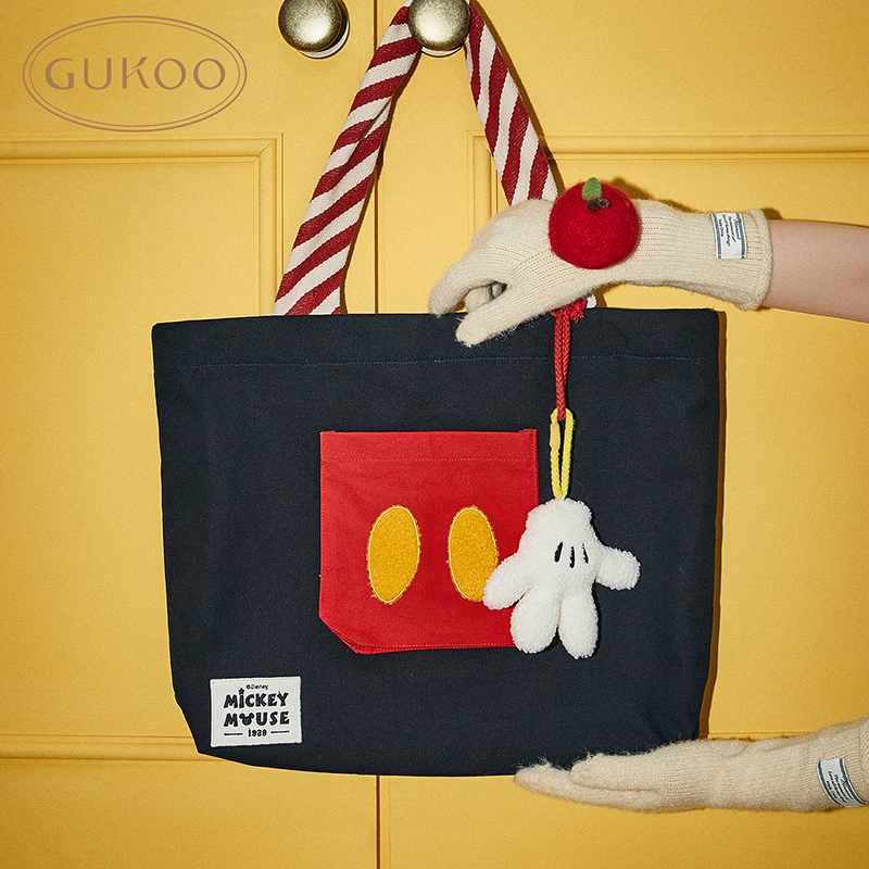 Gukoo果壳迪士尼米奇家族联名新款通勤帆布包