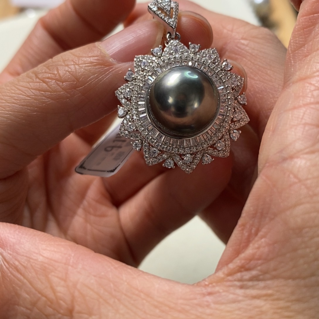 海水珍珠颈饰银S925镶嵌