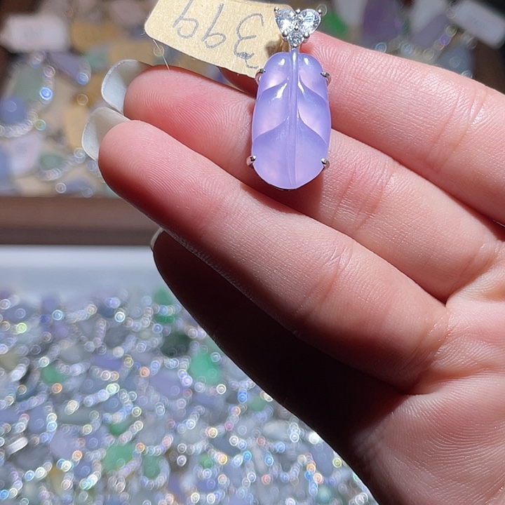 翡翠银S925镶嵌颈饰翡翠