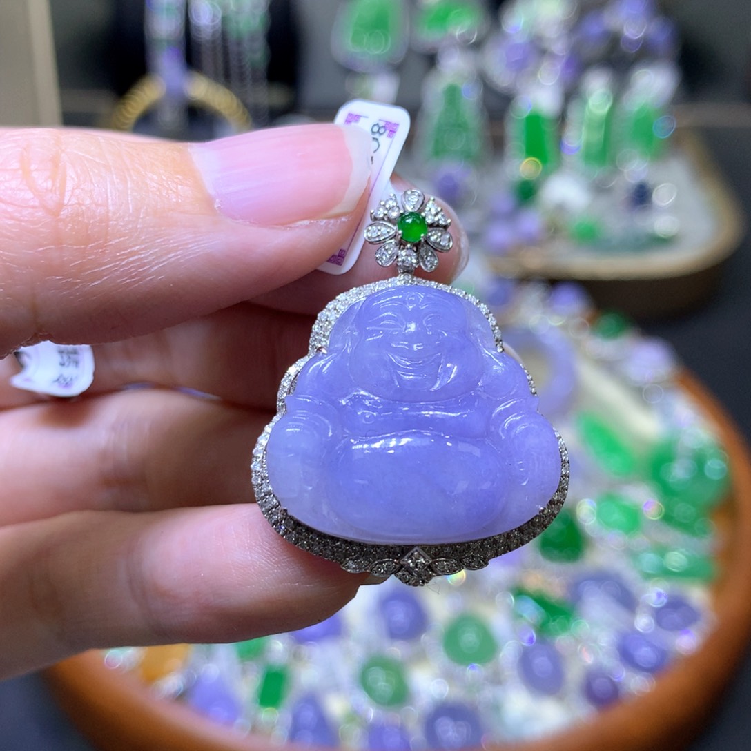 【闪购商品】翡翠颈饰18K金镶嵌翡翠吊坠项链