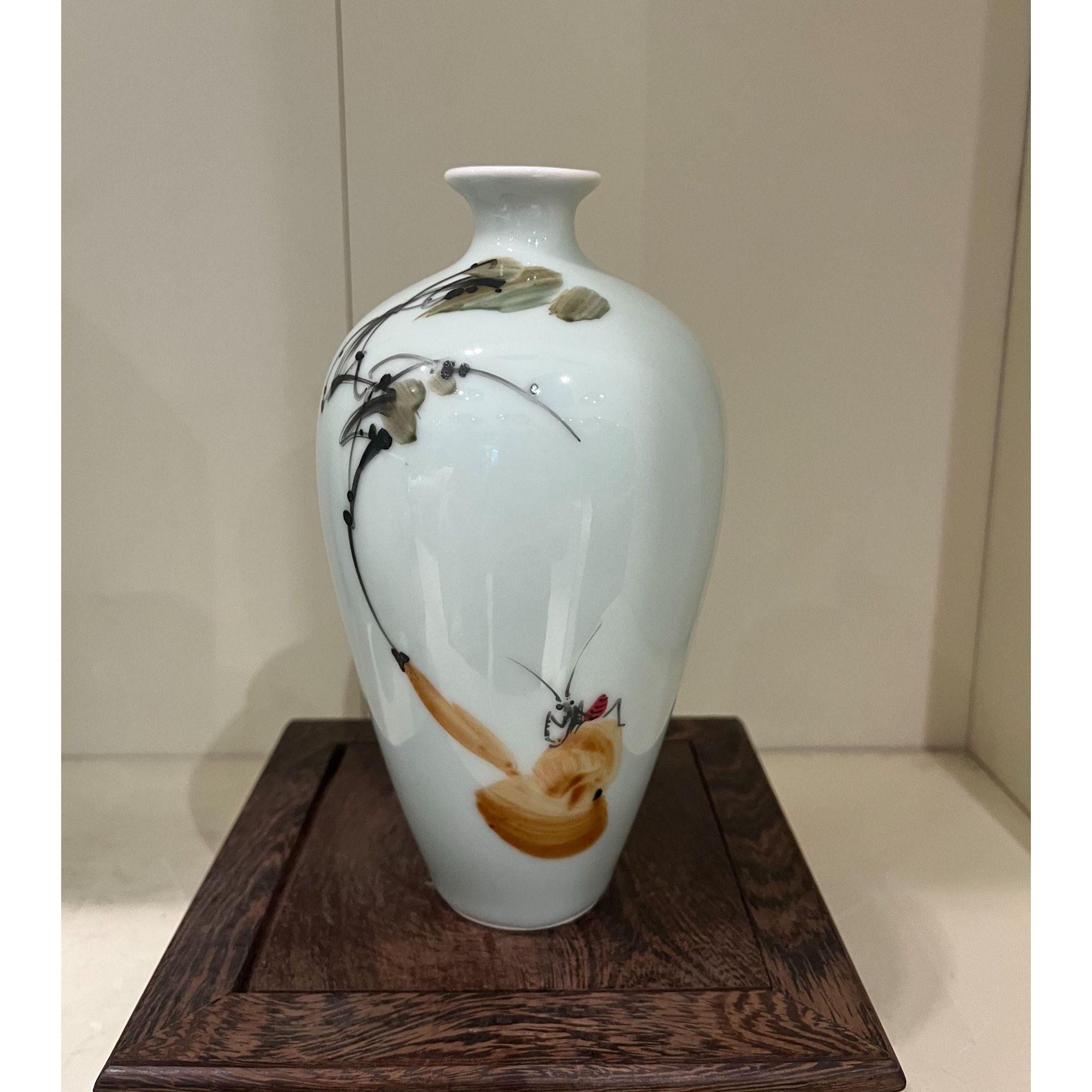 惊爆价 昆仑牌鲁青瓷窑变釉 小梅瓶 手绘 福禄 18cm