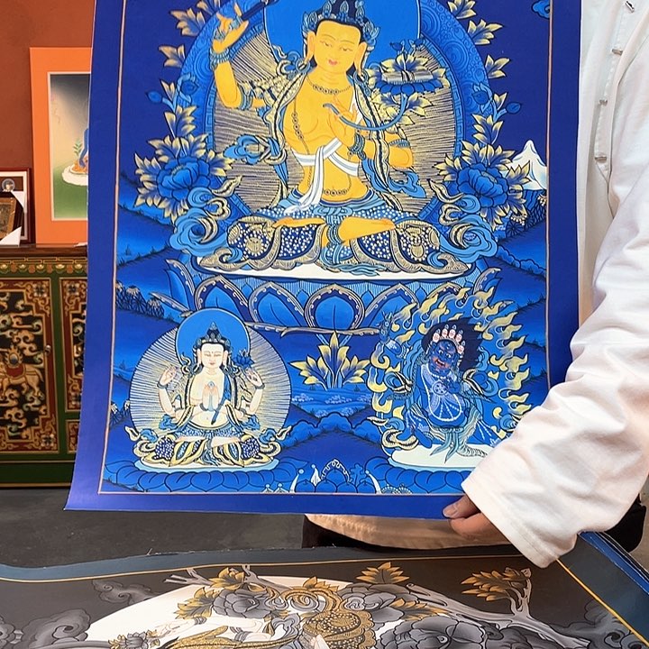 装裱画40×60文殊纯手绘