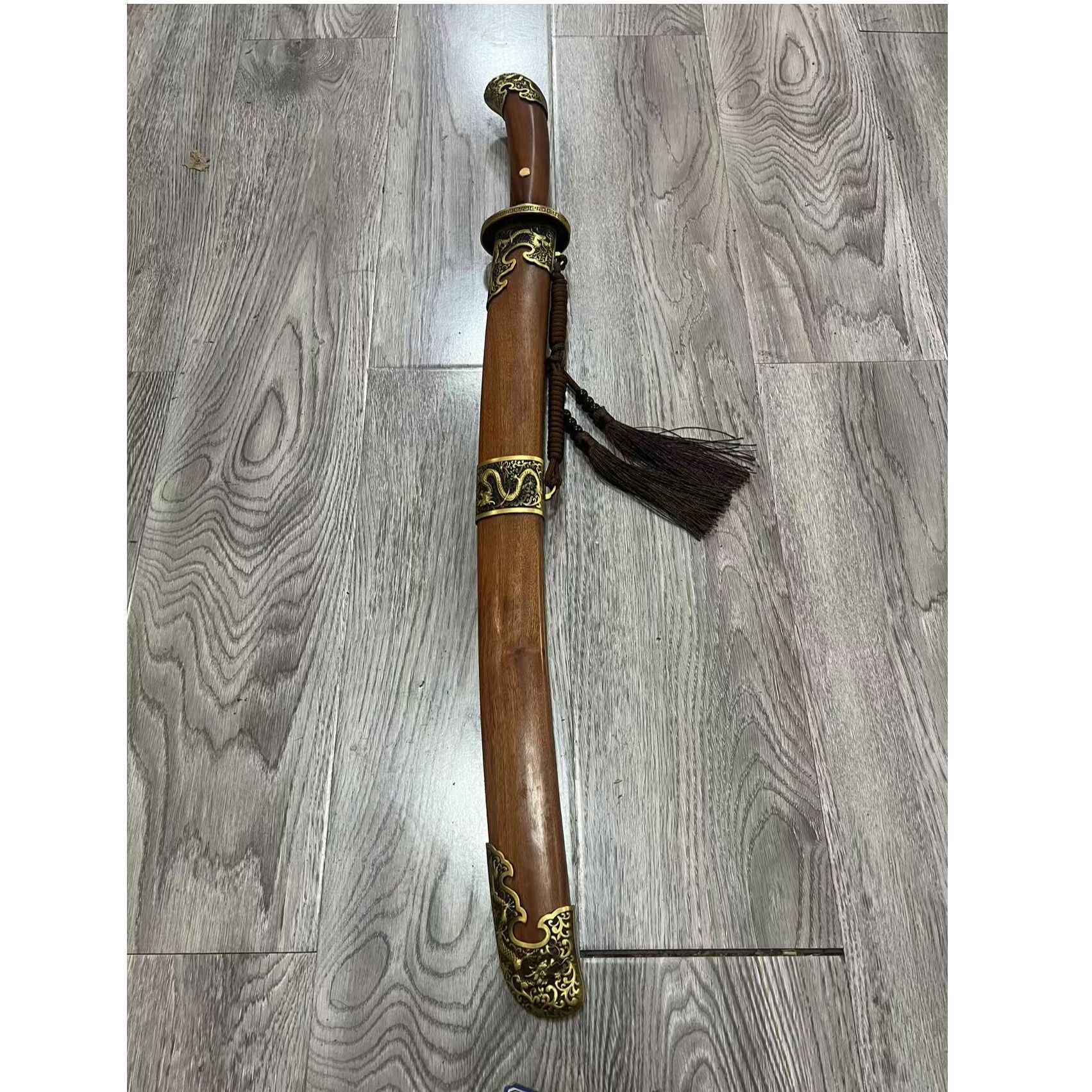 纯铜装中款腰刀自炼花纹钢未开刃142-1