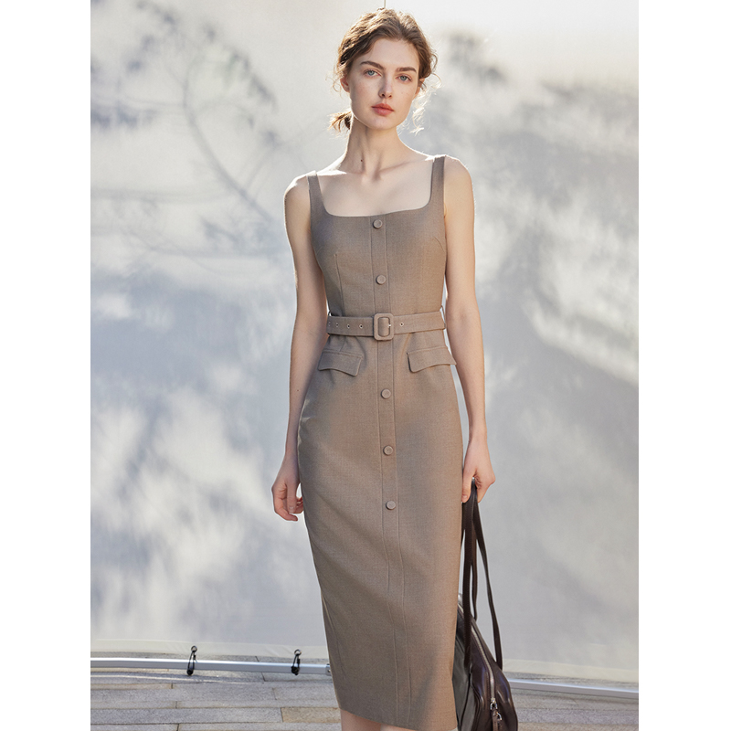 Mix Selection| 布拉格秋 法式轻奢吊带U领连衣裙MSDIQ1010