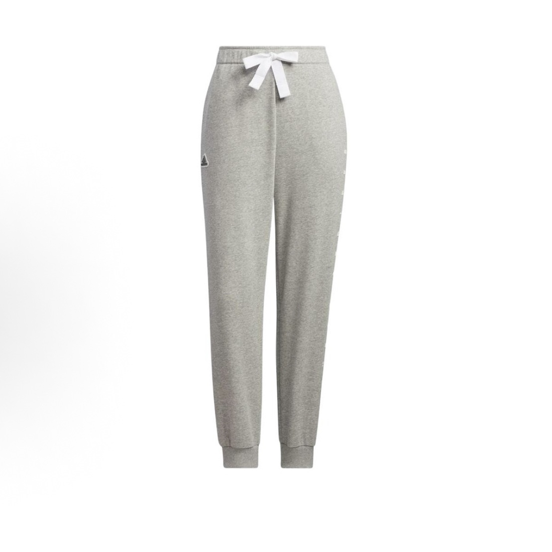 adidas 徽标Logo休闲系带束脚运动裤 女款 灰色IA5230
