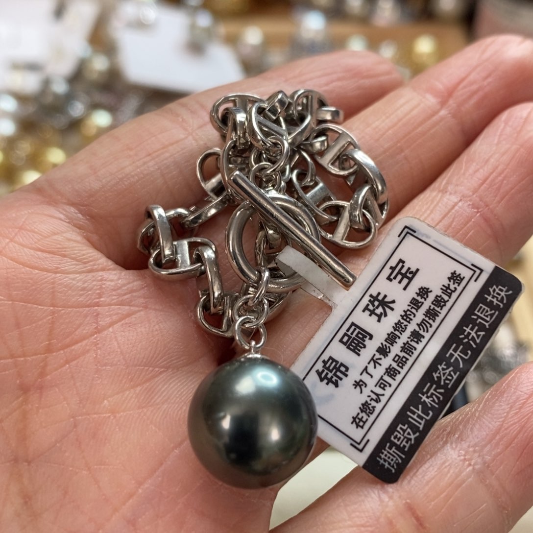 海水珍珠手绳银S925镶嵌